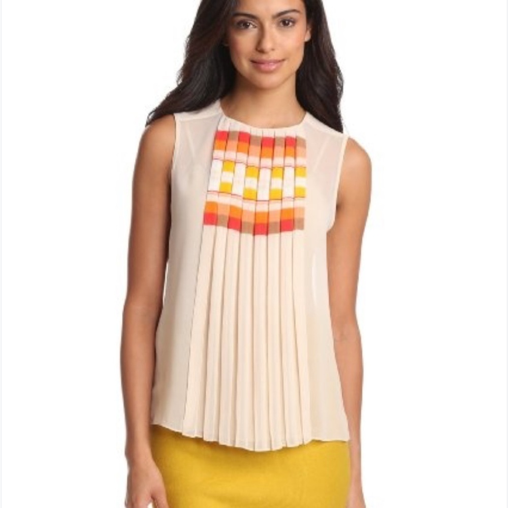 Vince Camuto Sleeveless Pleated Front Blouse